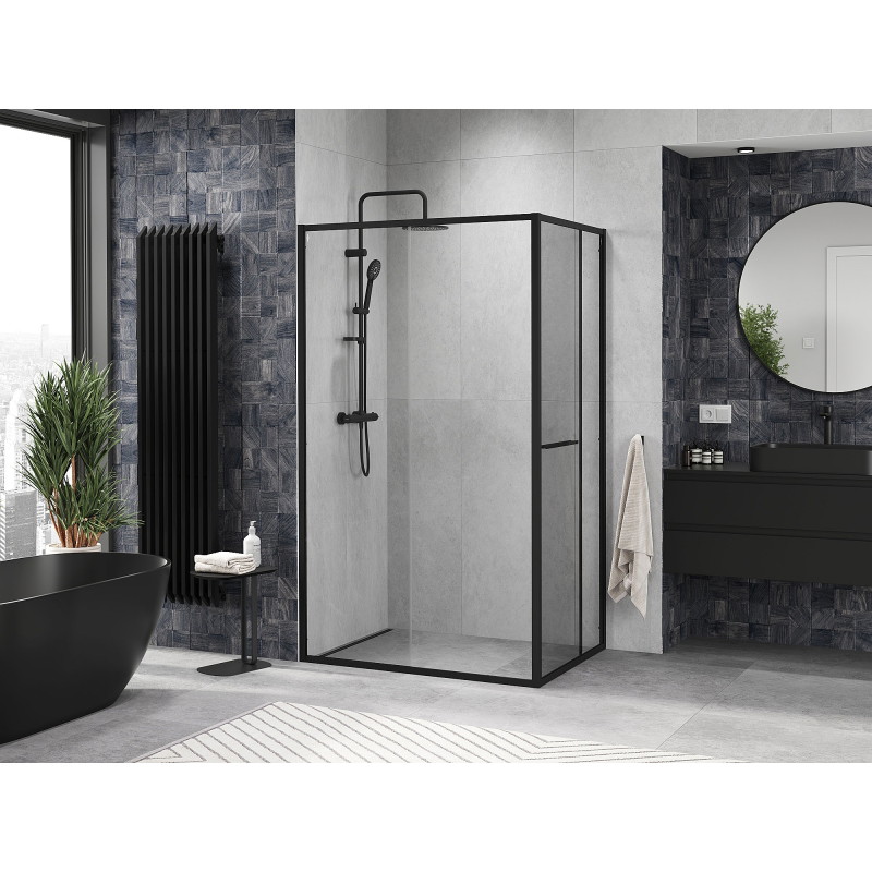 Mexen Linea kabina prysznicowa rozsuwana 90 x 80 cm, transparent, czarna - 8E1-090-080-70-70