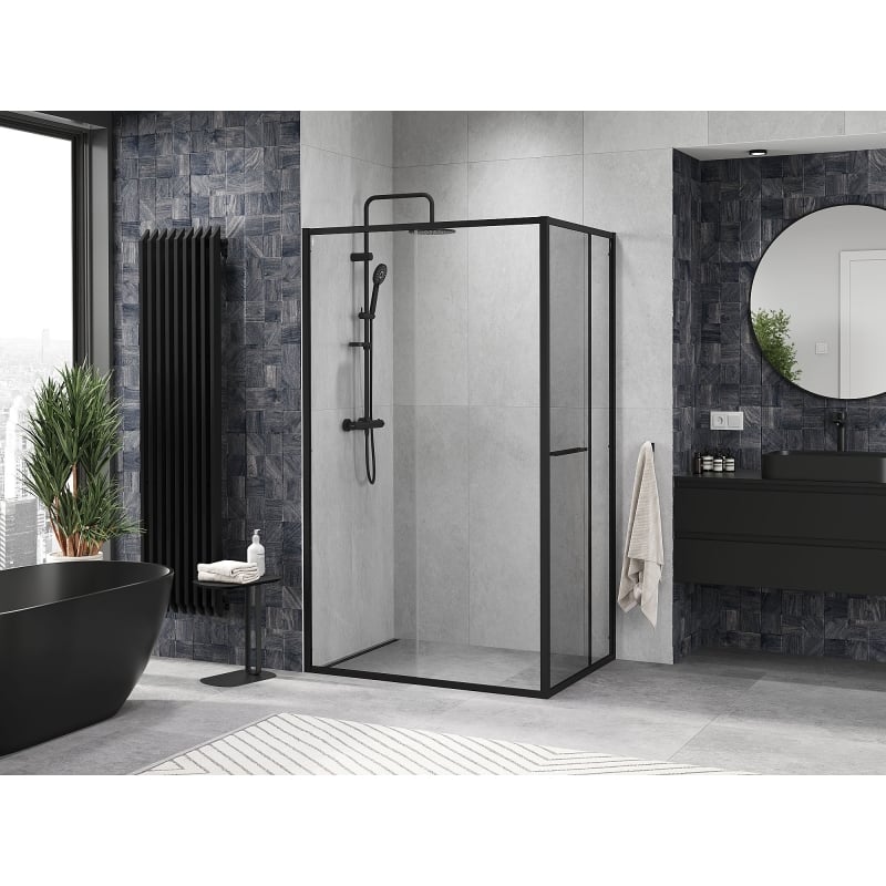 Mexen Linea kabina prysznicowa rozsuwana 100 x 80 cm, transparent, czarna - 8E1-100-080-70-70
