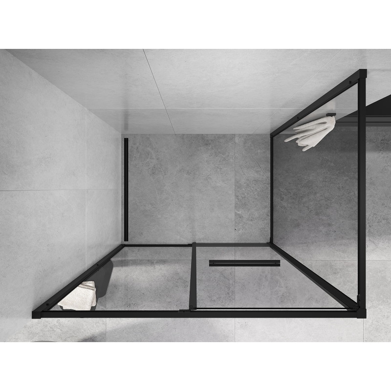 Mexen Linea kabina prysznicowa rozsuwana 95 x 80 cm, transparent, czarna - 8E1-095-080-70-70