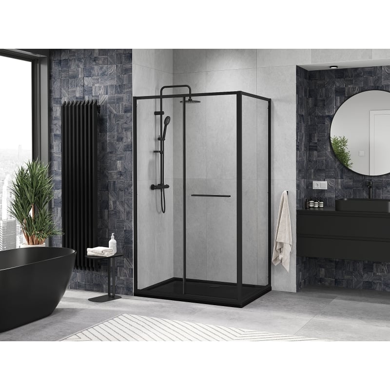 Mexen Linea kabina prysznicowa rozsuwana 120 x 80 cm, transparent, czarna - 8E1-120-080-70-70