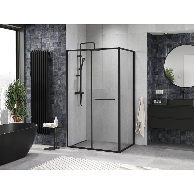 Mexen Linea kabina prysznicowa rozsuwana 120 x 95 cm, transparent, czarna - 8E1-120-095-70-70