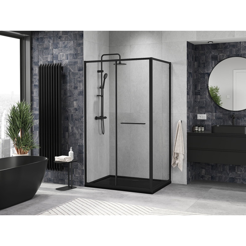 Mexen Linea kabina prysznicowa rozsuwana 110 x 95 cm, transparent, czarna - 8E1-110-095-70-70