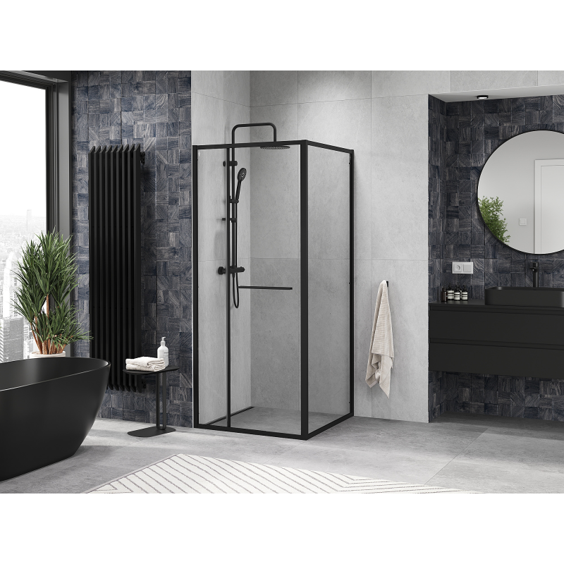 Mexen Linea kabina prysznicowa rozsuwana 85 x 85 cm, transparent, czarna - 8E1-085-085-70-70