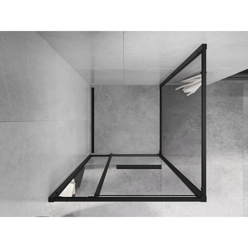 Mexen Linea kabina prysznicowa rozsuwana 85 x 85 cm, transparent, czarna - 8E1-085-085-70-70