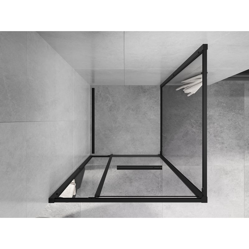 Mexen Linea kabina prysznicowa rozsuwana 95 x 95 cm, transparent, czarna - 8E1-095-095-70-70