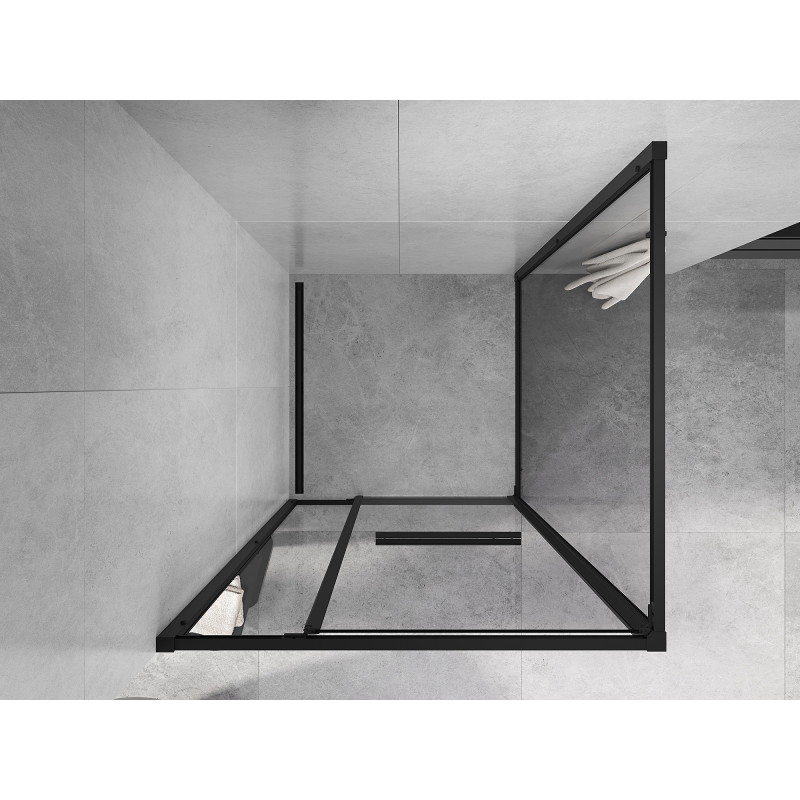 Mexen Linea kabina prysznicowa rozsuwana 100 x 100 cm, transparent, czarna - 8E1-100-100-70-70