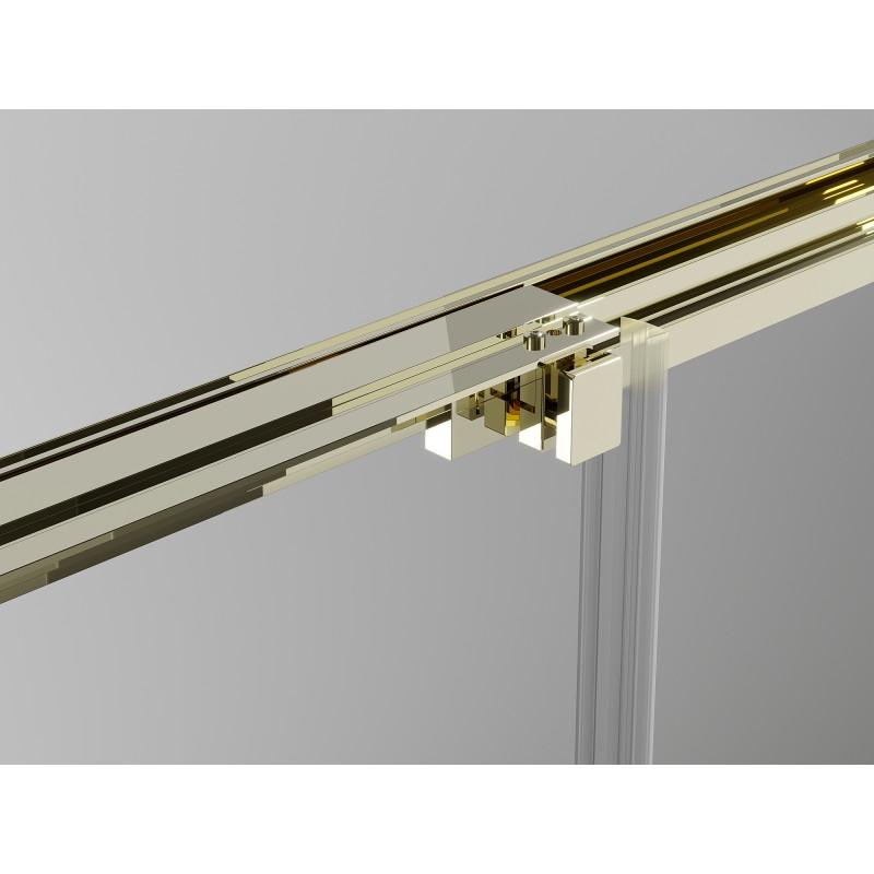 Mexen Exo-3S drzwi prysznicowe rozsuwane 75 cm, transparent, złote - 8153-075-000-50-00