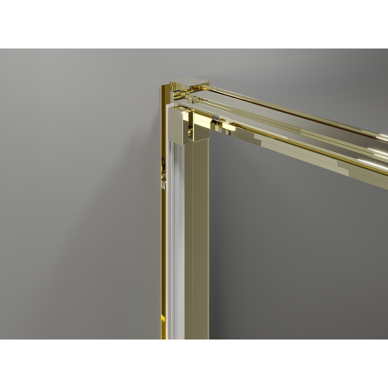 Mexen Exo-3S drzwi prysznicowe rozsuwane 90 cm, transparent, złote - 8153-090-000-50-00