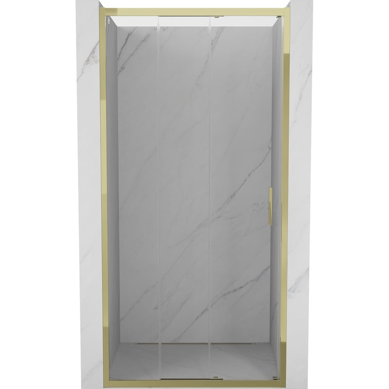 Mexen Exo-3S drzwi prysznicowe rozsuwane 95 cm, transparent, złote - 8153-095-000-50-00