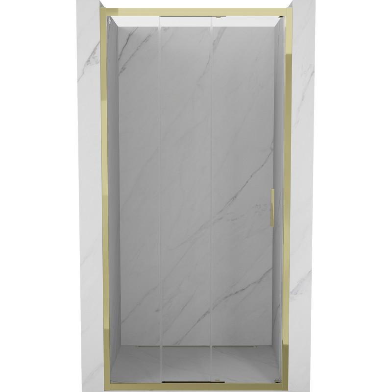 Mexen Exo-3S drzwi prysznicowe rozsuwane 100 cm, transparent, złote - 8153-100-000-50-00
