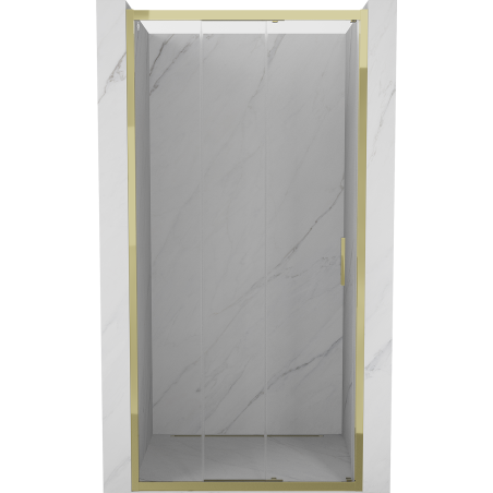 Mexen Exo-3S drzwi prysznicowe rozsuwane 100 cm, transparent, złote - 8153-100-000-50-00