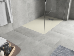 Mexen Hugo brodzik prostokątny SMC 100 x 80 cm, beżowy, maskownica inox - 42698010-X