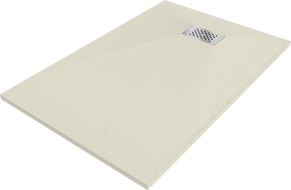 Mexen Hugo brodzik prostokątny SMC 90 x 80 cm, beżowy, maskownica inox - 42698090-X