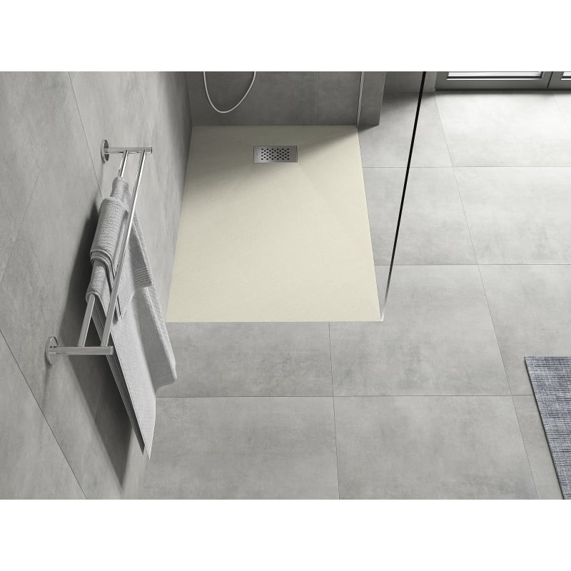 Mexen Hugo brodzik prostokątny SMC 100 x 90 cm, beżowy, maskownica inox - 42699010-X