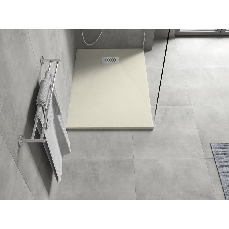 Mexen Hugo brodzik prostokątny SMC 100 x 90 cm, beżowy, maskownica inox - 42699010-X