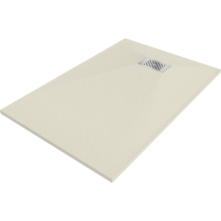 Mexen Hugo brodzik prostokątny SMC 100 x 90 cm, beżowy, maskownica inox - 42699010-X