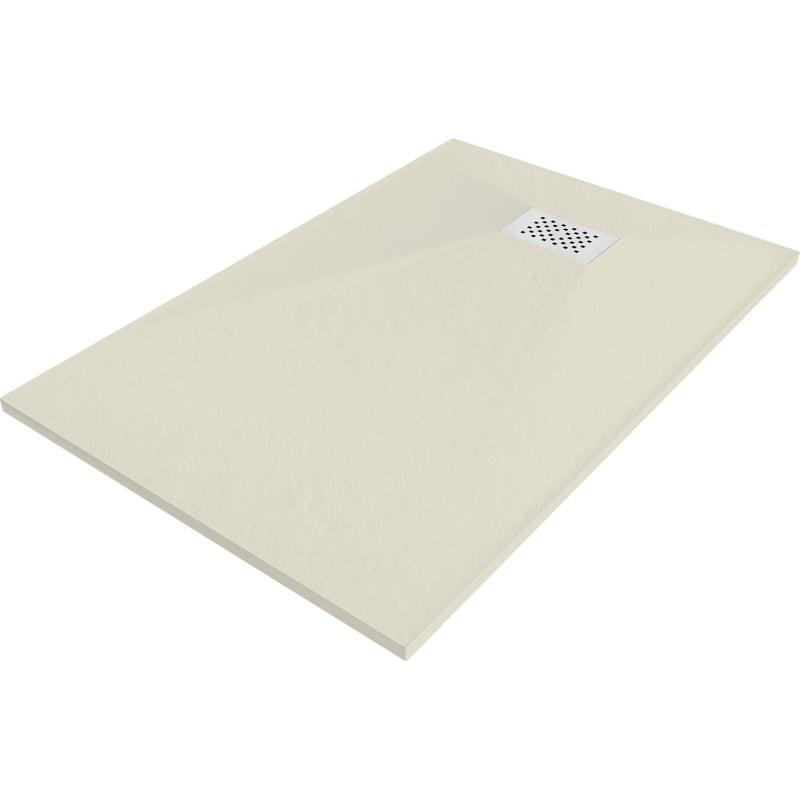 Mexen Hugo brodzik prostokątny SMC 120 x 80 cm, beżowy, maskownica biała - 42698012-W