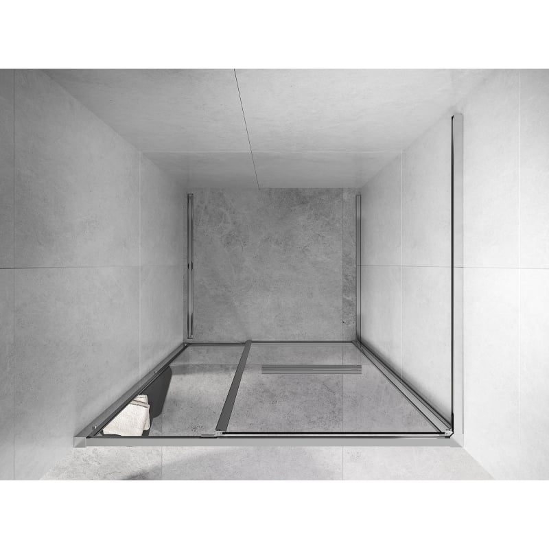 Mexen Linea drzwi prysznicowe rozsuwane 80 cm, transparent, chrom - 8E1-080-000-01-01