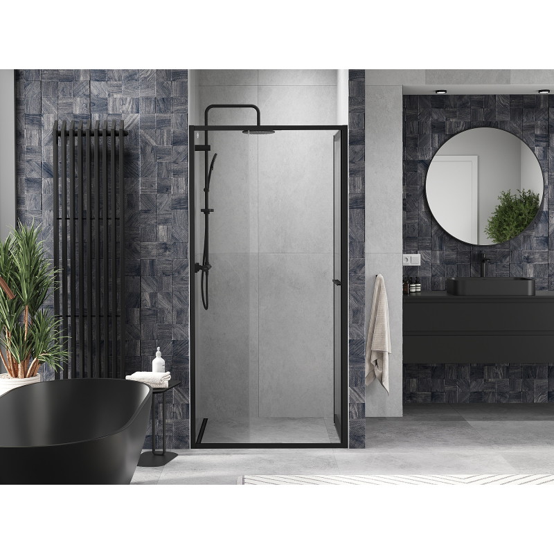 Mexen Linea drzwi prysznicowe rozsuwane 90 cm, transparent, czarne - 8E1-090-000-70-70