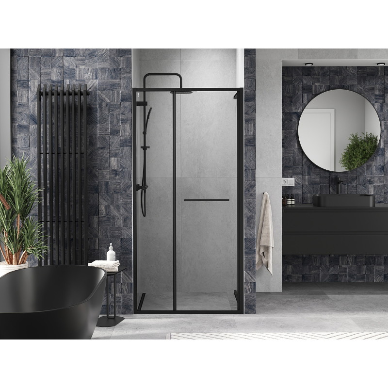 Mexen Linea drzwi prysznicowe rozsuwane 90 cm, transparent, czarne - 8E1-090-000-70-70