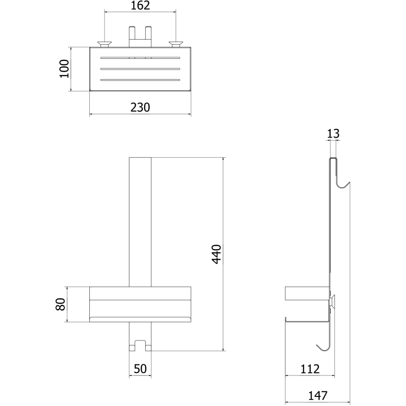 Mexen Brin-1 koszyk łazienkowy z wieszakiem, złoty szczotkowany - 70A8841-55