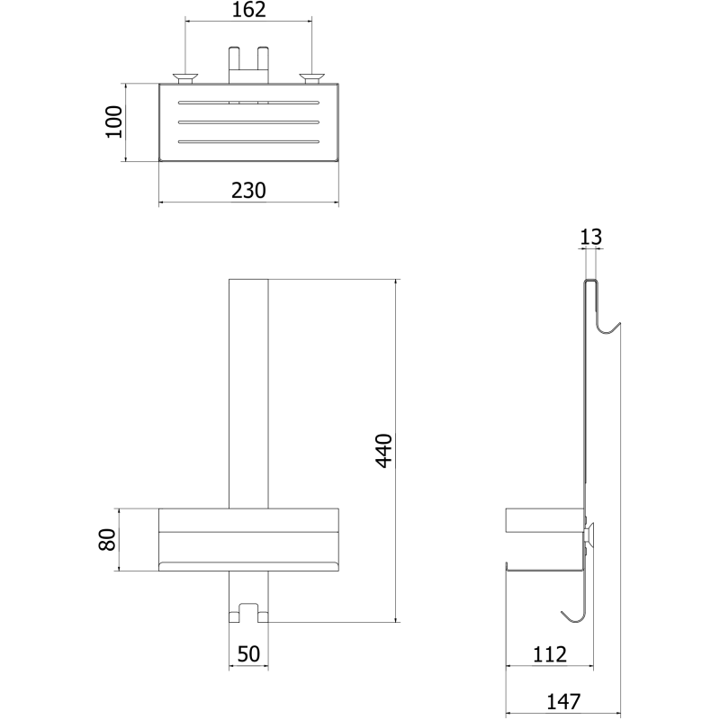 Mexen Brin-1 koszyk łazienkowy z wieszakiem, miedź szczotkowana - 70A8841-65