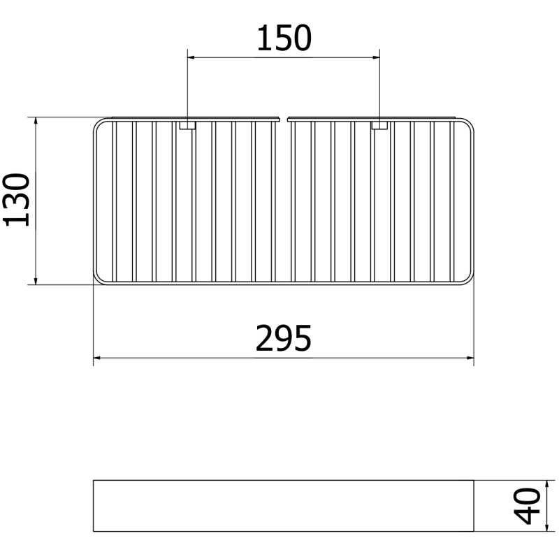 Mexen Evos-L koszyk łazienkowy, black chrome - 70A8714-73