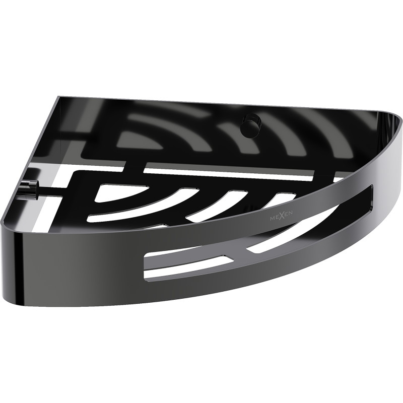 Mexen Laxo-C koszyk łazienkowy narożny, black chrome - 70A8513-73