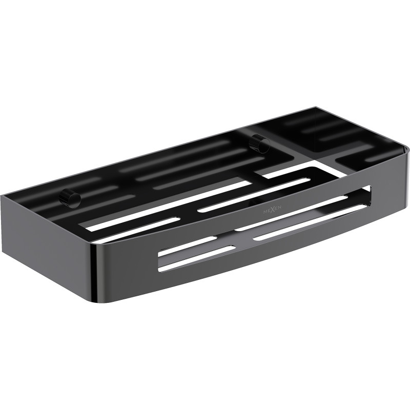 Mexen Laxo-L koszyk łazienkowy, black chrome - 70A8713-73