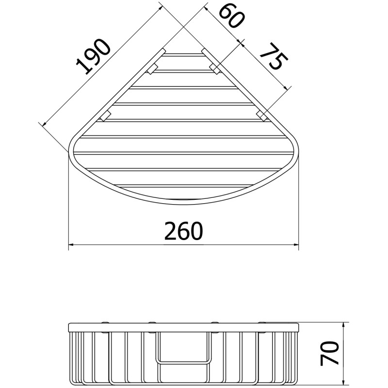 Mexen Uni-C koszyk łazienkowy narożny, czarny - 70A8517-70
