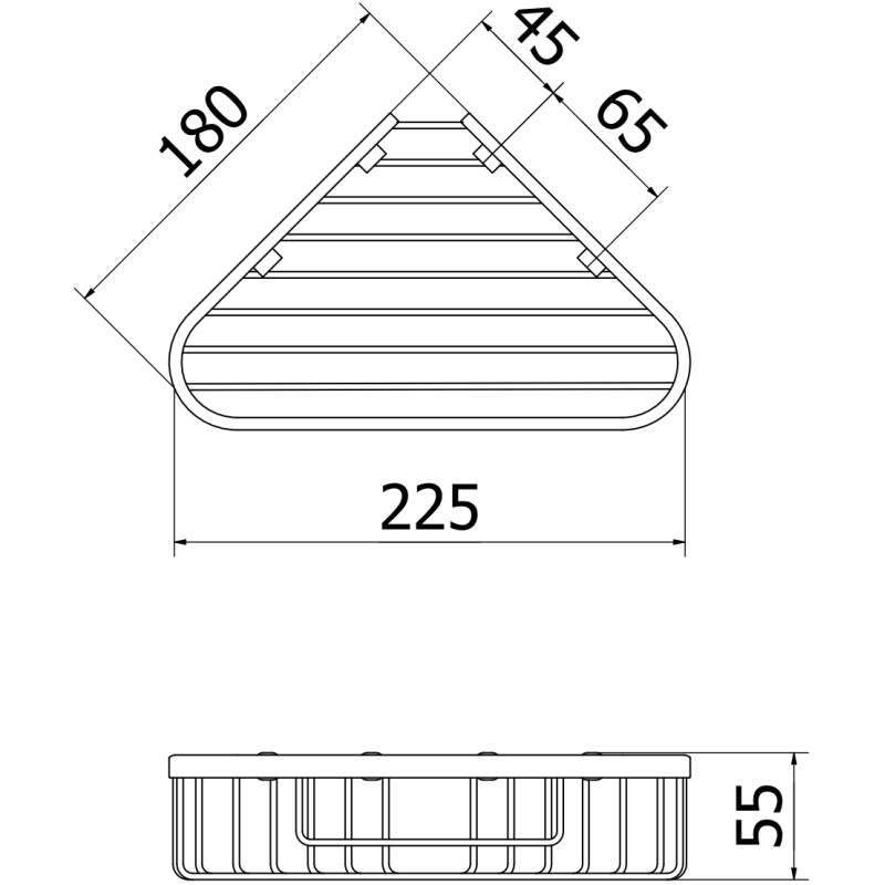 Mexen Uni-T koszyk łazienkowy narożny, złoty - 70A8520-50