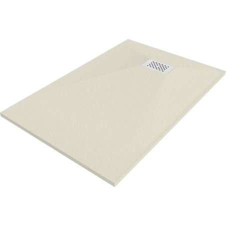 Mexen Hugo brodzik prostokątny SMC 90 x 80 cm, beżowy, maskownica biała - 42698090-W