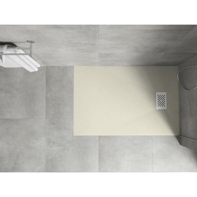 Mexen Hugo brodzik prostokątny SMC 100 x 90 cm, beżowy, maskownica biała - 42699010-W