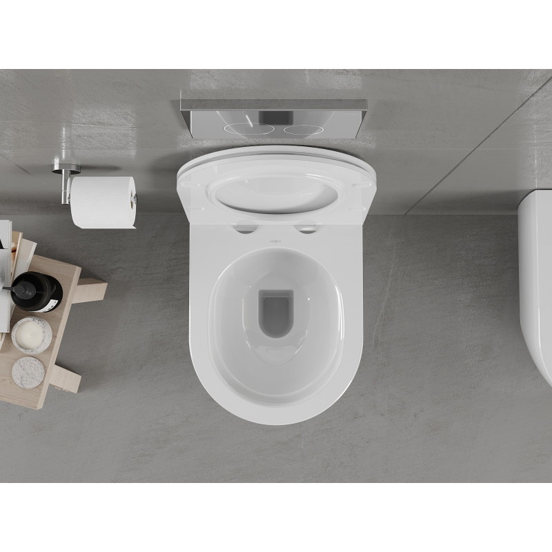 Mexen Carmen miska wc Rimless z deską wolnoopadającą slim, duroplast, biała połysk - 30880500
