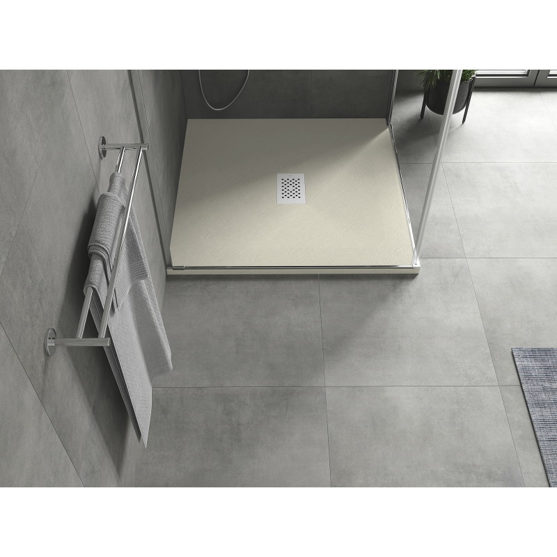 Mexen Hugo brodzik kwadratowy SMC 90 x 90 cm, beżowy, maskownica biała - 42699090-W