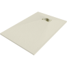 Mexen Hugo brodzik prostokątny SMC 100 x 70 cm, beżowy, maskownica złota - 42697010-G
