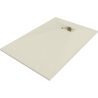 Mexen Hugo brodzik prostokątny SMC 80 x 70 cm, beżowy, maskownica złota - 42697080-G