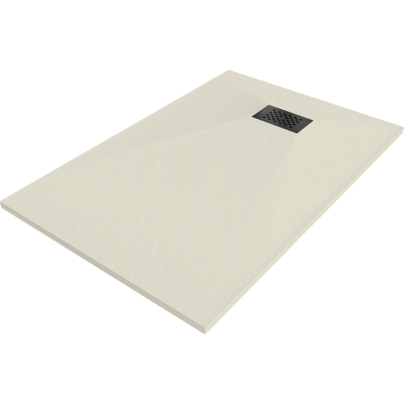 Mexen Hugo brodzik prostokątny SMC 80 x 70 cm, beżowy, maskownica czarna - 42697080-B