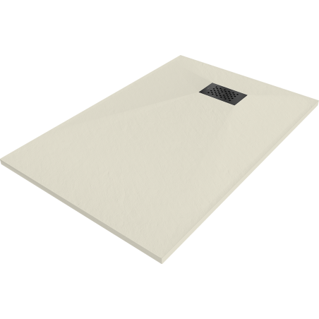 Mexen Hugo brodzik prostokątny SMC 100 x 90 cm, beżowy, maskownica czarna - 42699010-B