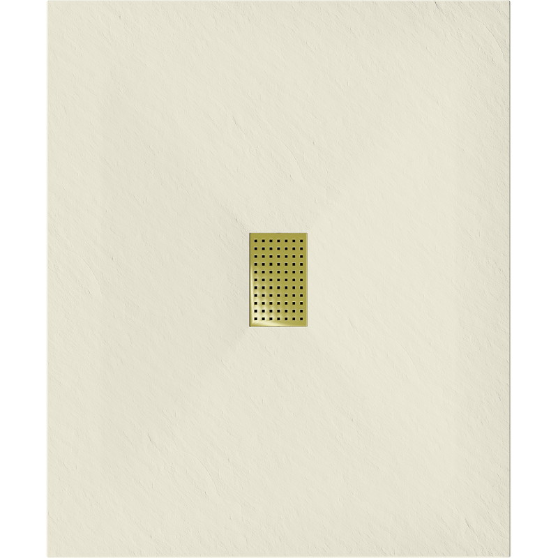 Mexen Hugo brodzik prostokątny SMC 120 x 100 cm, beżowy, maskownica złota - 42691012-G