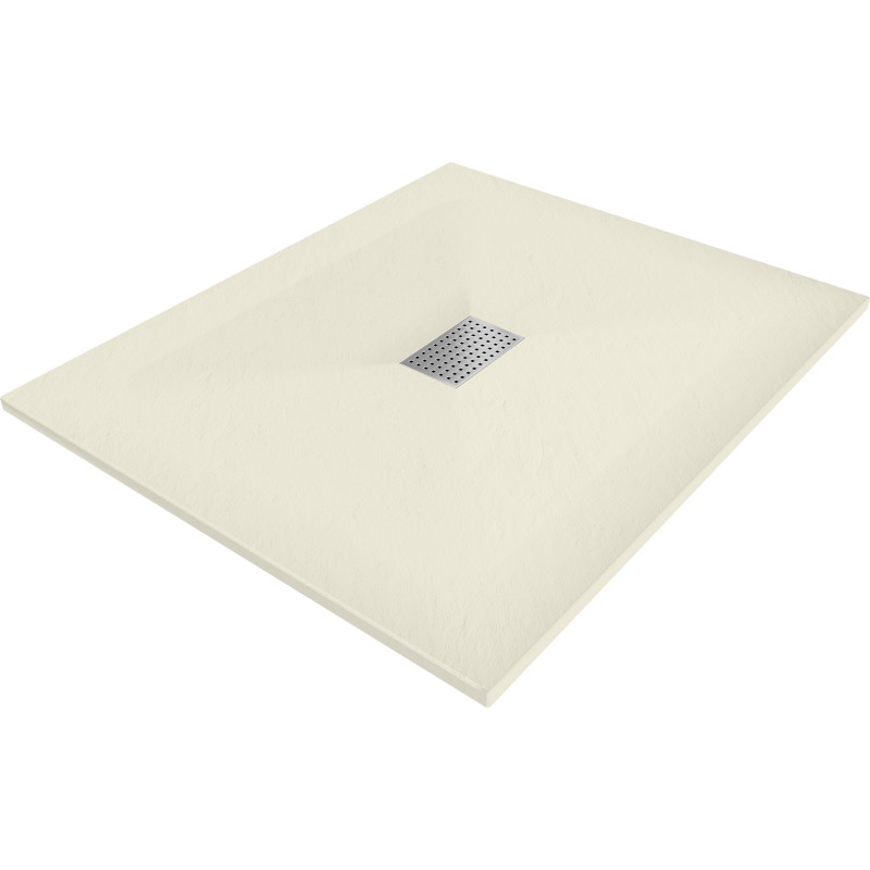Mexen Hugo brodzik prostokątny SMC 120 x 100 cm, beżowy, maskownica inox - 42691012-X