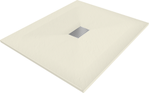 Mexen Hugo brodzik prostokątny SMC 120 x 100 cm, beżowy, maskownica inox - 42691012-X