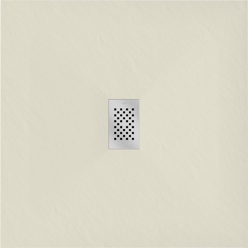 Mexen Hugo brodzik kwadratowy SMC 90 x 90 cm, beżowy, maskownica inox - 42699090-X