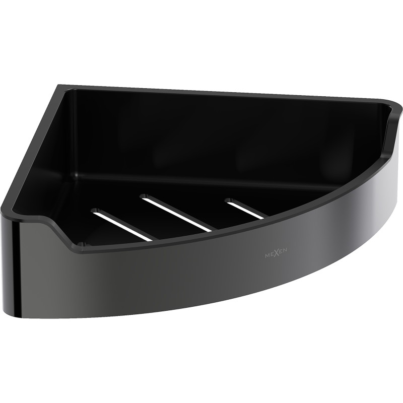 Mexen Rivon-C koszyk łazienkowy narożny, black chrome - 70A8525-73
