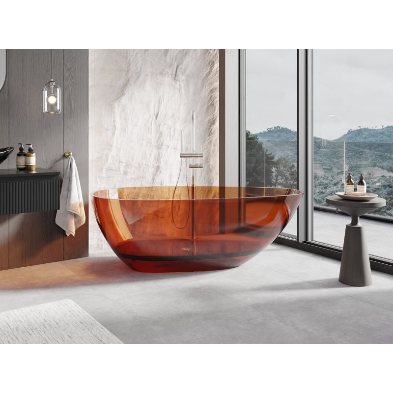 Mexen Glass earth wanna wolnostojąca transparentna 170 x 85 cm, korek chrom - 58061708505