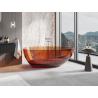 Mexen Glass wanna wolnostojąca transparentna 170 x 85 cm, earth, korek chrom - 58061708505