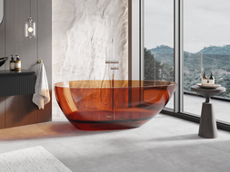 Mexen Glass earth wanna wolnostojąca transparentna 170 x 85 cm, korek chrom - 58061708505