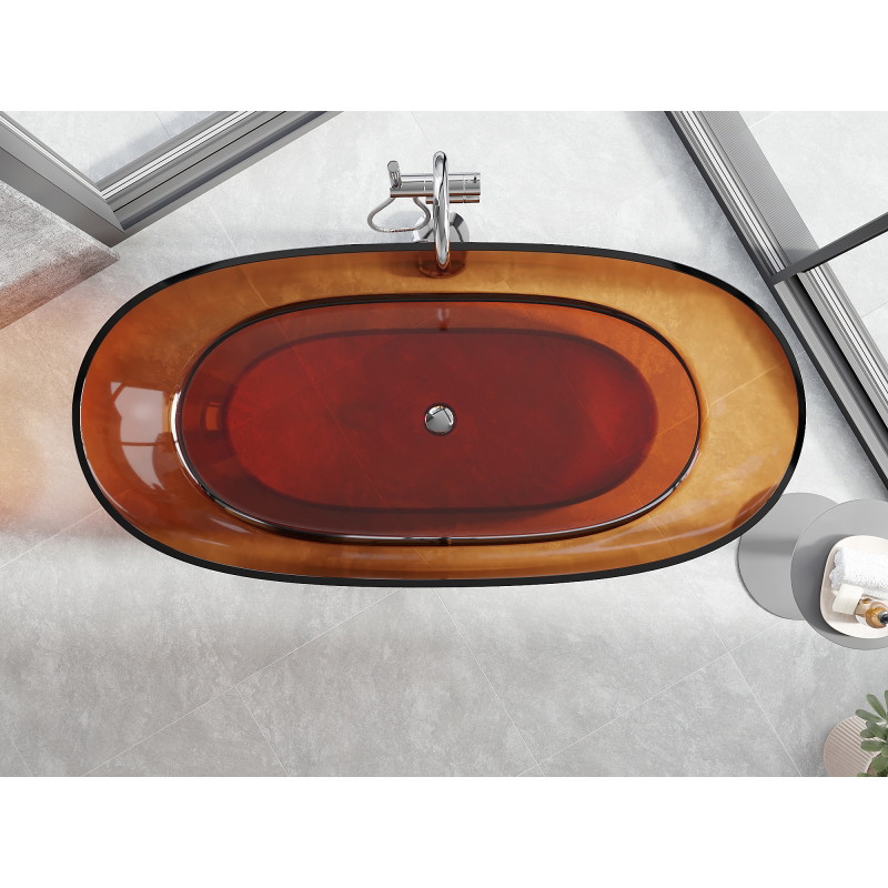 Mexen Pure earth wanna wolnostojąca transparentna 170 x 80 cm, korek chrom - 58071708005