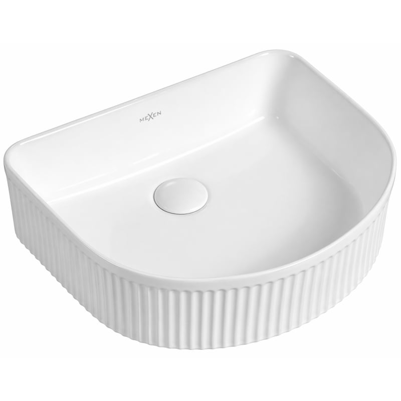Mexen Grovo umywalka nablatowa ryflowana 40 x 35 cm, biała - 22304000