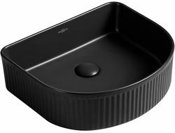 Mexen Grovo umywalka nablatowa ryflowana 40 x 35 cm, czarna mat - 22304085